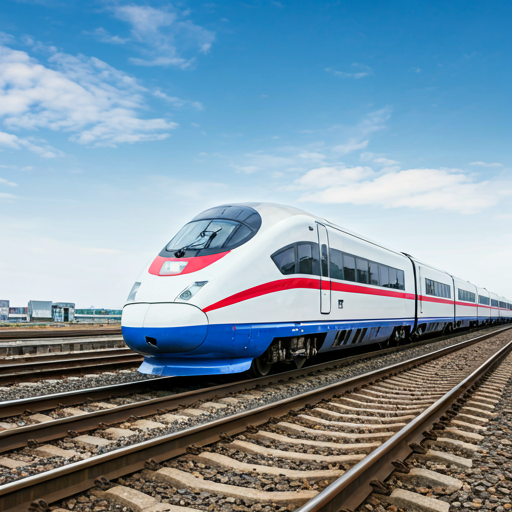 A white high-speed train standing at a platform in China